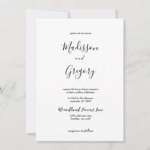 Invitation Mariage de calligraphie minimaliste moderne et sim