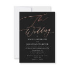 Mariage de calligraphie or Rose noir moderne