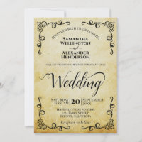 Mariage de calligraphie vintage Parchemin