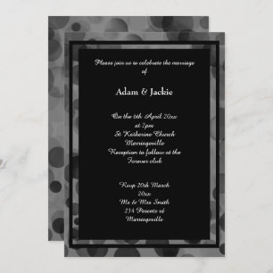 INVITATION MARIAGE DE CALQUE DE CONCEPTION DE BOKEH EN NOIR D