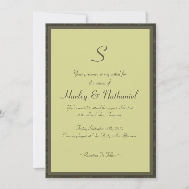 Invitation Mariage de caméra monogramme (Devant)