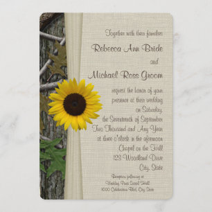 Invitation Mariage de Camouflage de Tournesol Woodland
