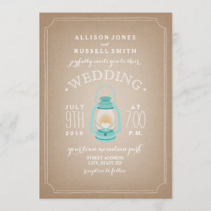 Invitation Mariage de camp inspiré de Cardstock bleu clair
