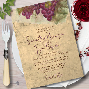 Invitation Mariage de campagne au vignoble rustique
