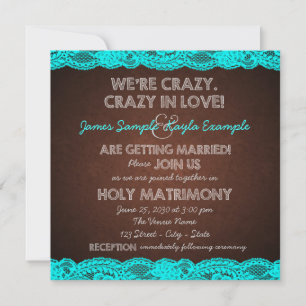 Invitation Mariage de Campagne Rustique Bleu Sarcelle et Marr
