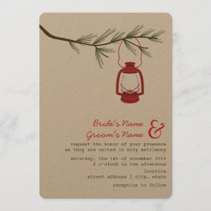 Invitation Mariage de camping des À feuillage persistant de l
