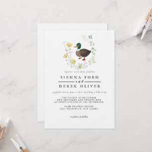 Invitation Mariage de canard colvert fleur sauvage
