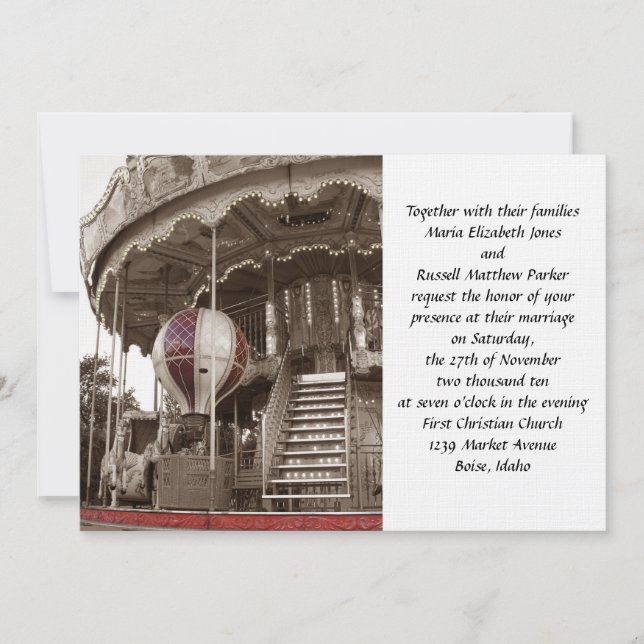 Invitation Mariage de carrousel de Paris (Devant)