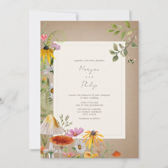 Invitation Mariage de carstock forestier écologique (Devant)