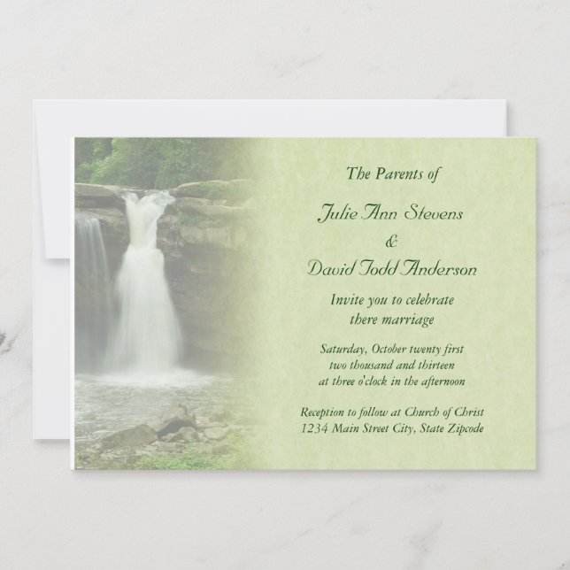Invitation Mariage de cascade (Devant)