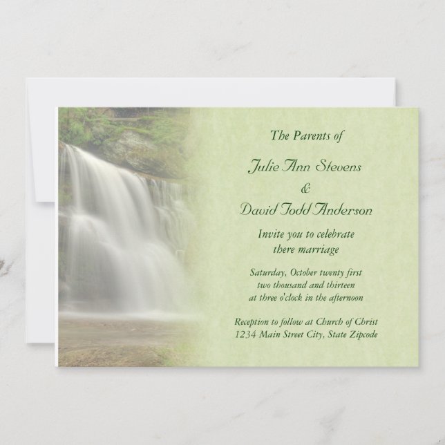 Invitation Mariage de cascade (Devant)