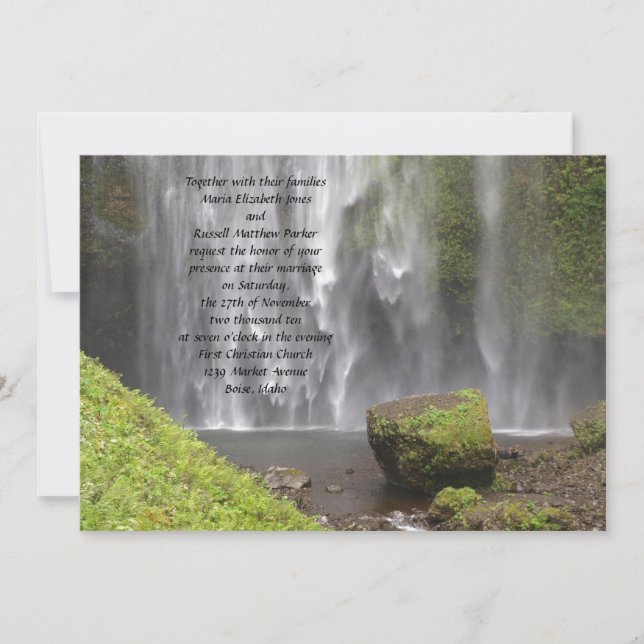 Invitation Mariage de cascade étonnant de l'Oregon (Devant)