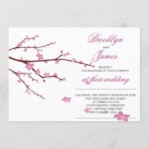 Invitation Mariage de cerise en fleurs invite