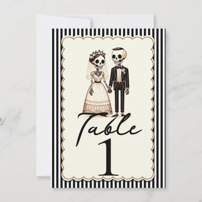 Invitation Mariage de chambre de mariée de squelette de dessi (Devant)
