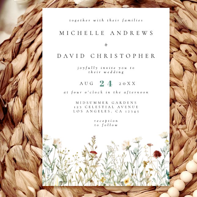 Invitation Mariage de champ Fleur sauvage Boho (Créateur téléchargé)
