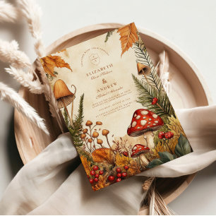 Invitation Mariage de champignons de forêt vintages