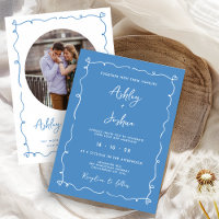 Mariage de charpente bleu dessiné main Whimsical