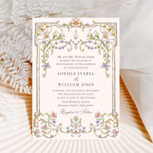 Invitation Mariage de charpente florale de Grace Orné Victori