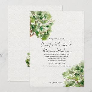 Invitation Mariage de chêne arboréal russe 