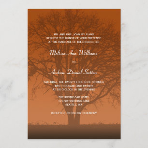 Invitation Mariage de chêne orangé russe