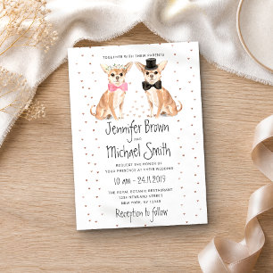 Invitation Mariage de Chien Chihuahua Mariée Marié