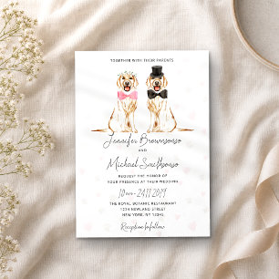 Invitation Mariage de chien de coeur de la patte du Labrador