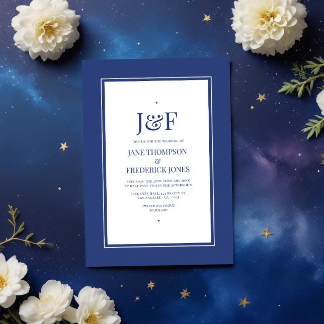 Invitation Mariage de Cobalt galactique (Galactic Cobalt Wedding Invitation)