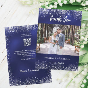 Invitation Mariage de code QR bleu marine
