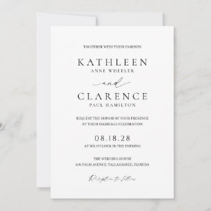 Invitation Mariage de code QR classique simple et minimal