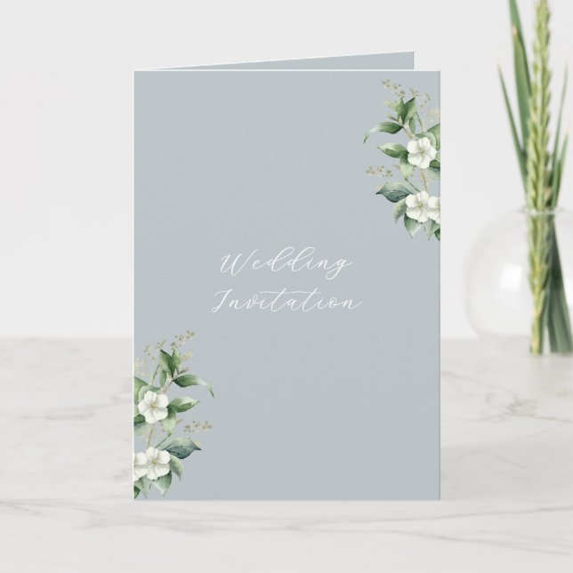 Invitation Mariage de code QR Eucalyptus moderne (Devant)