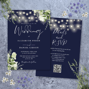 Invitation Mariage de code QR floral