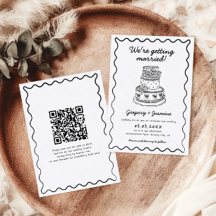 Invitation Mariage de code QR manuscrit à la main en gros