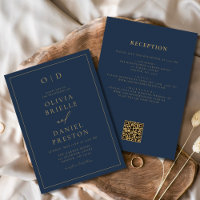 Mariage de code QR Marine Blue Gold All in One