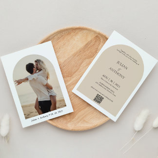 Invitation Mariage de code QR simple Arch Photo
