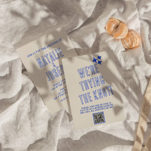 Invitation Mariage de code QR unique, coloré à la main