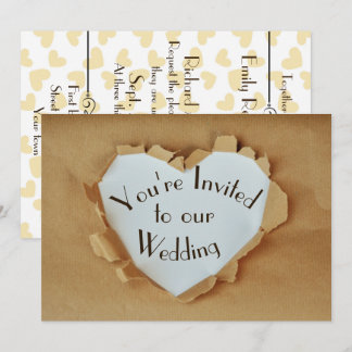 Invitation Mariage de coeur en papier Brown extrait de plaisi
