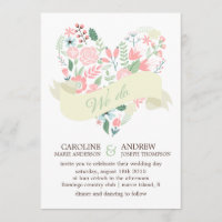 Mariage de coeur floral moderne