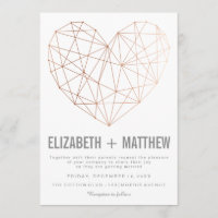 Mariage de coeur géométrique rose moderne