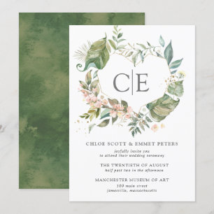 Invitation Mariage de coeur rustique rose floral