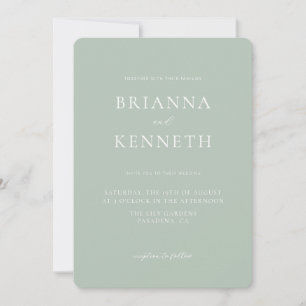 Invitation Mariage de coin arrondi minimaliste moderne