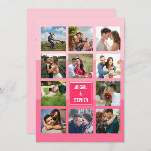 Invitation Mariage de Collage de photos dans les tons moderne