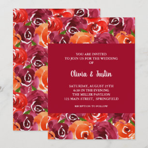 Invitation Mariage de collage floral aquarelle