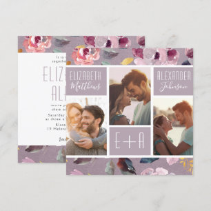Invitation Mariage de collection de photos florales Lilac mod