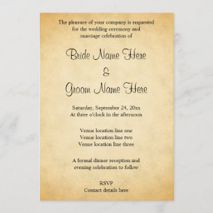 Invitation Mariage de conception Motif de parchemin