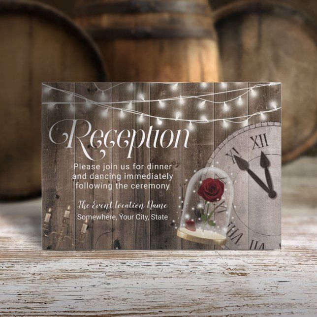 Invitation Mariage de conte de fée rustique Rose Dôme Récepti (Créateur téléchargé)