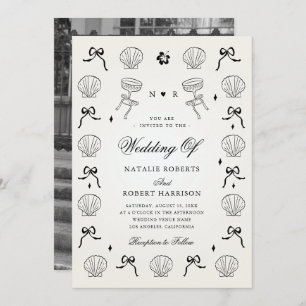 Invitation Mariage de coquille de coquille de coquille marine