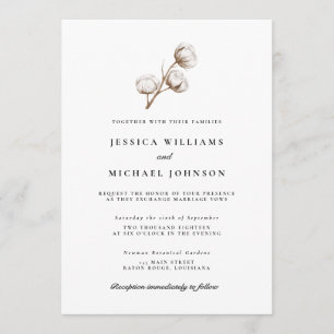 Invitation Mariage de coton rustique