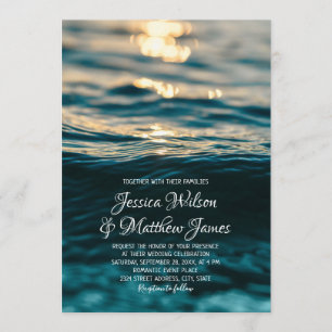 Invitation Mariage de coucher de soleil nautique de destinati