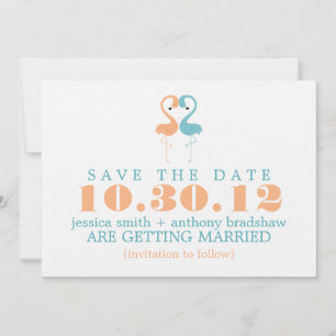 Invitation Mariage de couple de flamants rose Enregistrez la