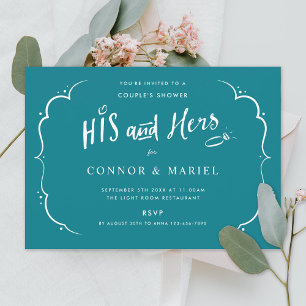 Invitation Mariage de Couple His and Hers Turquoise